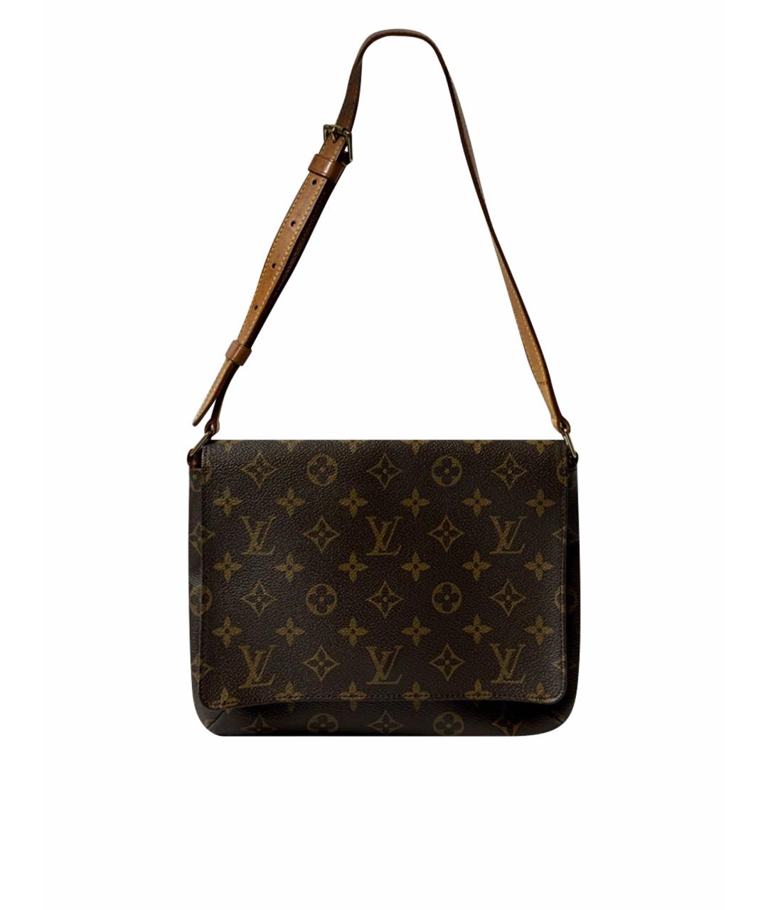 LOUIS VUITTON Коричневая кожаная сумка с короткими ручками, фото 9