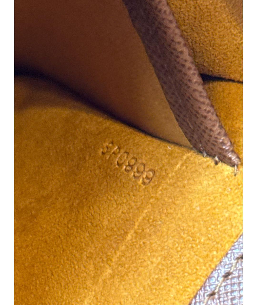 LOUIS VUITTON Коричневая кожаная сумка с короткими ручками, фото 8