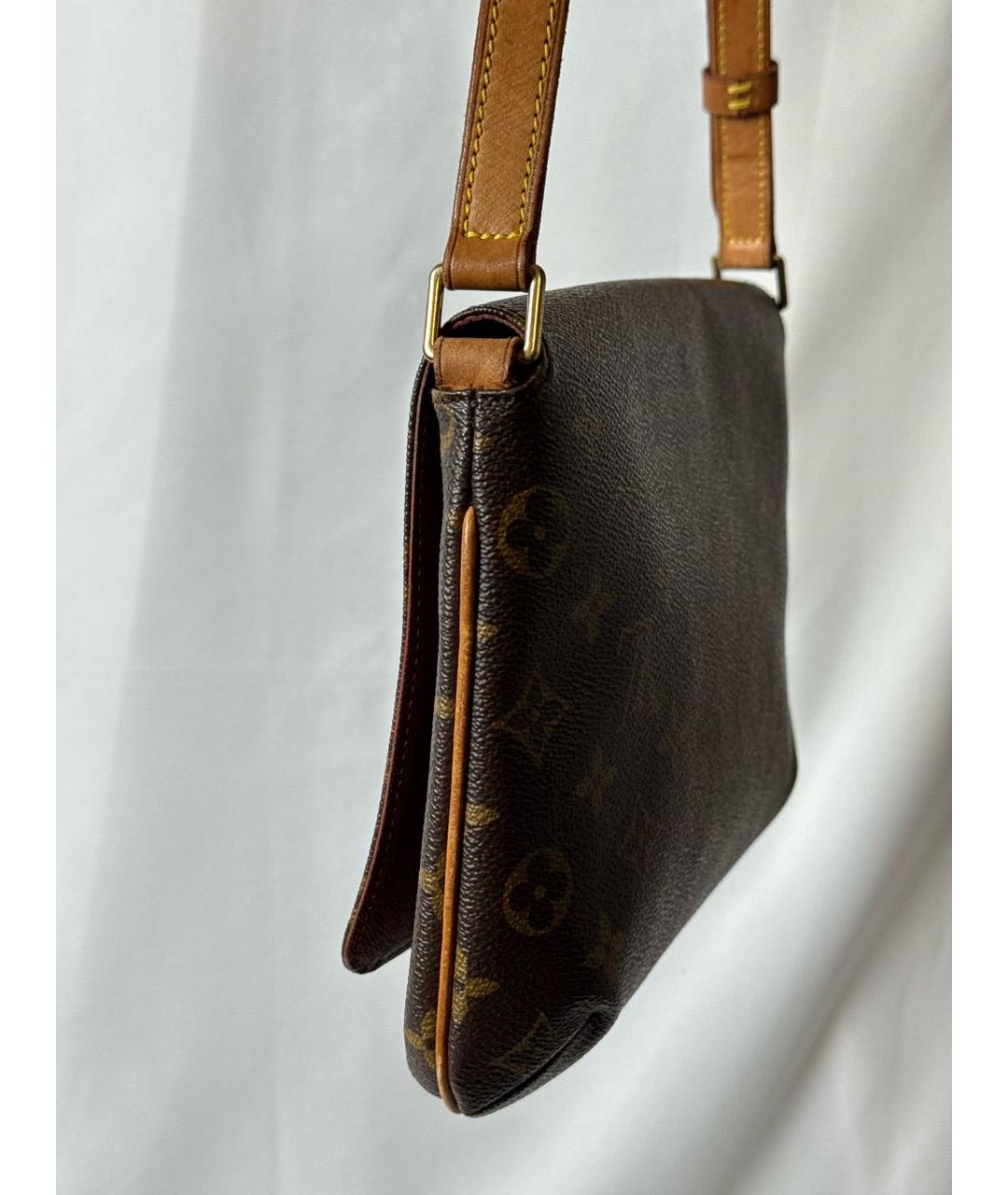 LOUIS VUITTON Коричневая кожаная сумка с короткими ручками, фото 5