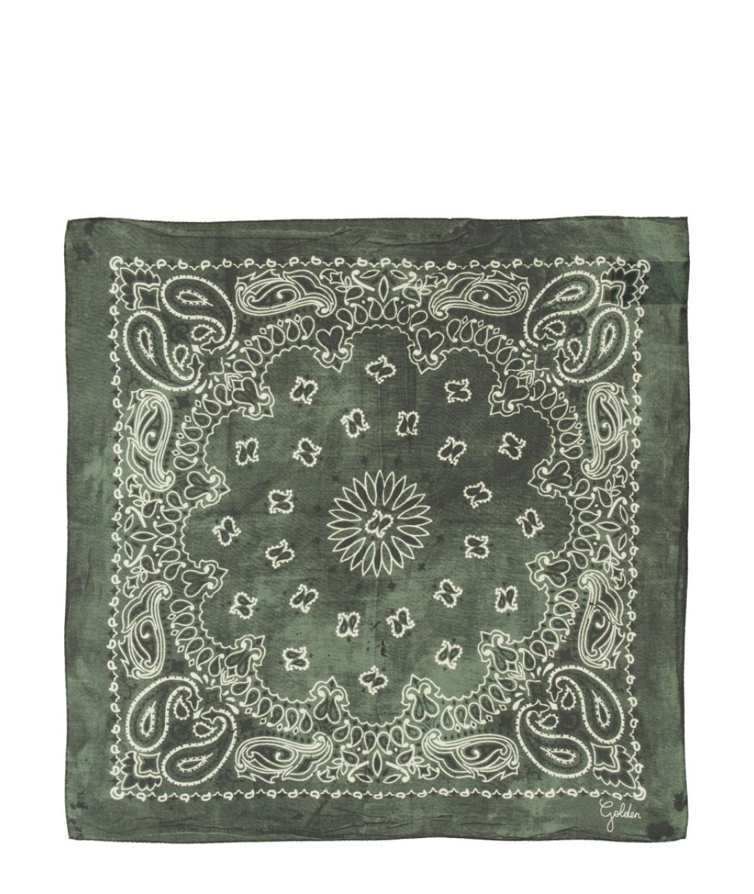 GOLDEN GOOSE DELUXE BRAND Зеленый шелковый шарф, фото 1