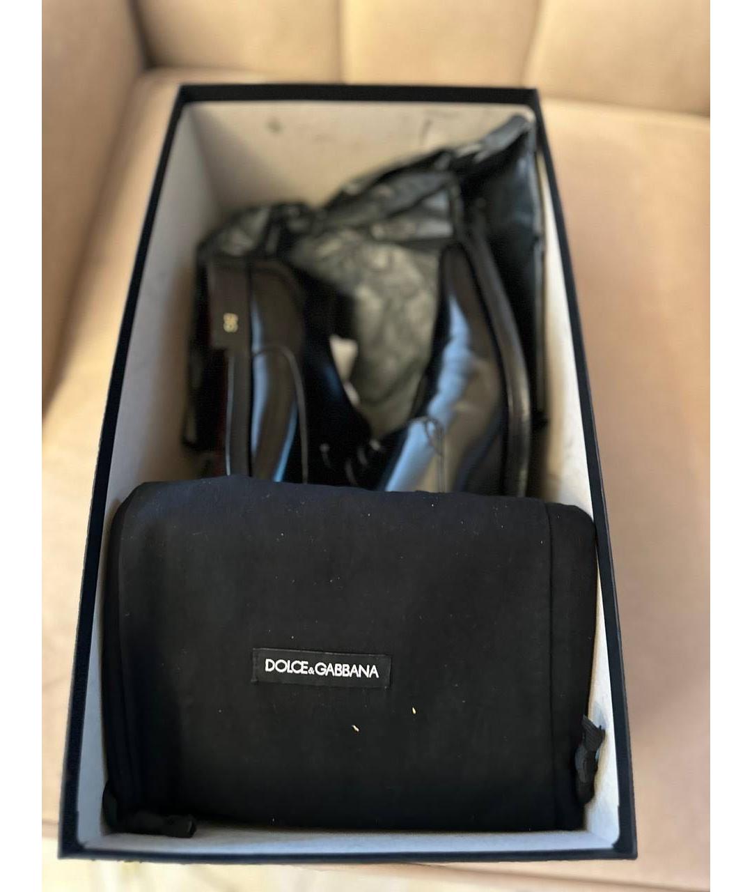 DOLCE&GABBANA Черные кожаные туфли, фото 3