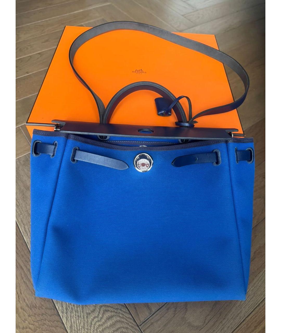 HERMES Синяя тканевая сумка через плечо, фото 2