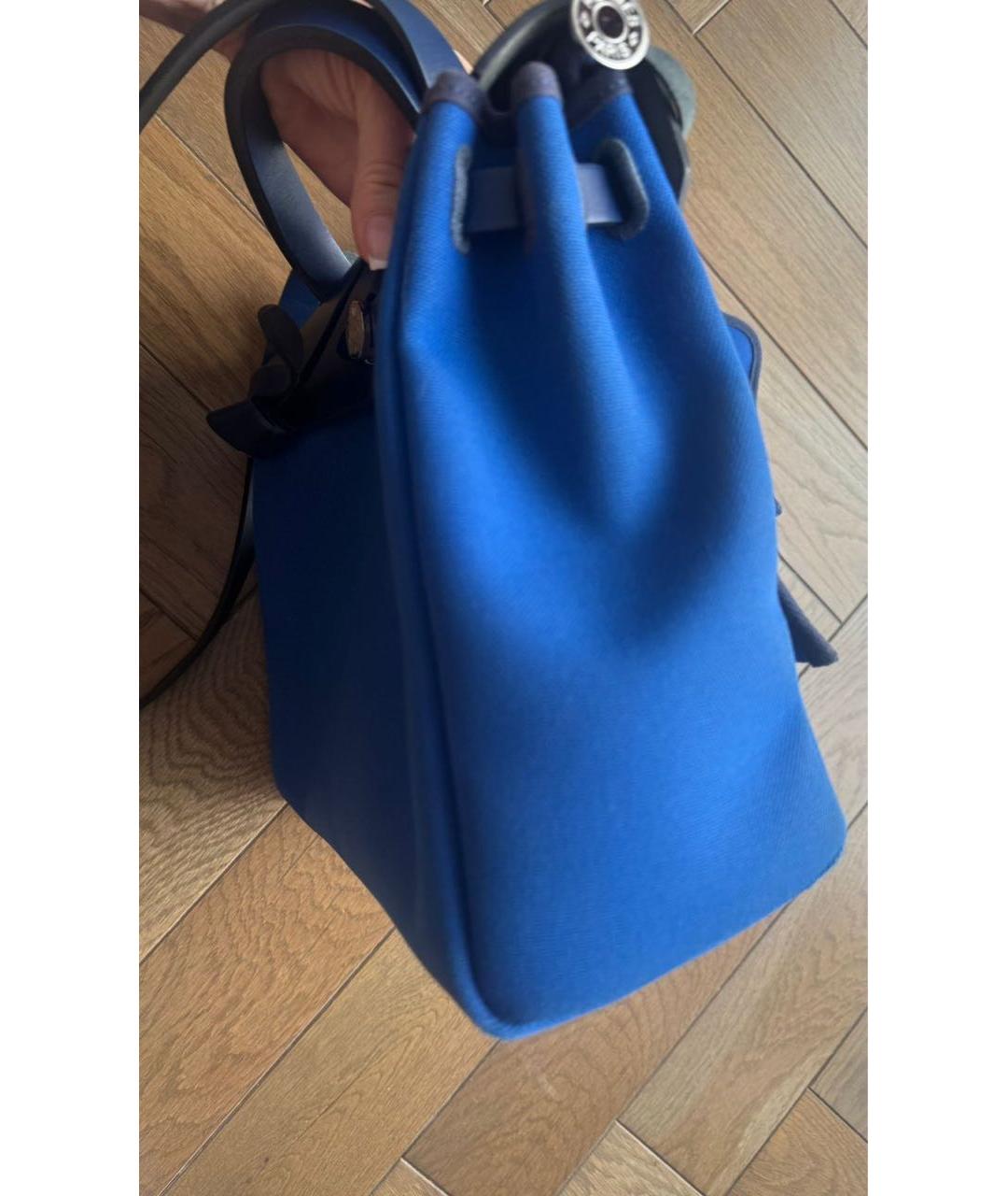 HERMES Синяя тканевая сумка через плечо, фото 6