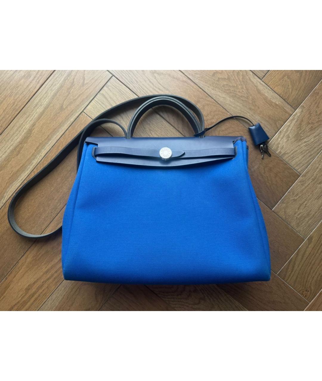 HERMES Синяя тканевая сумка через плечо, фото 8