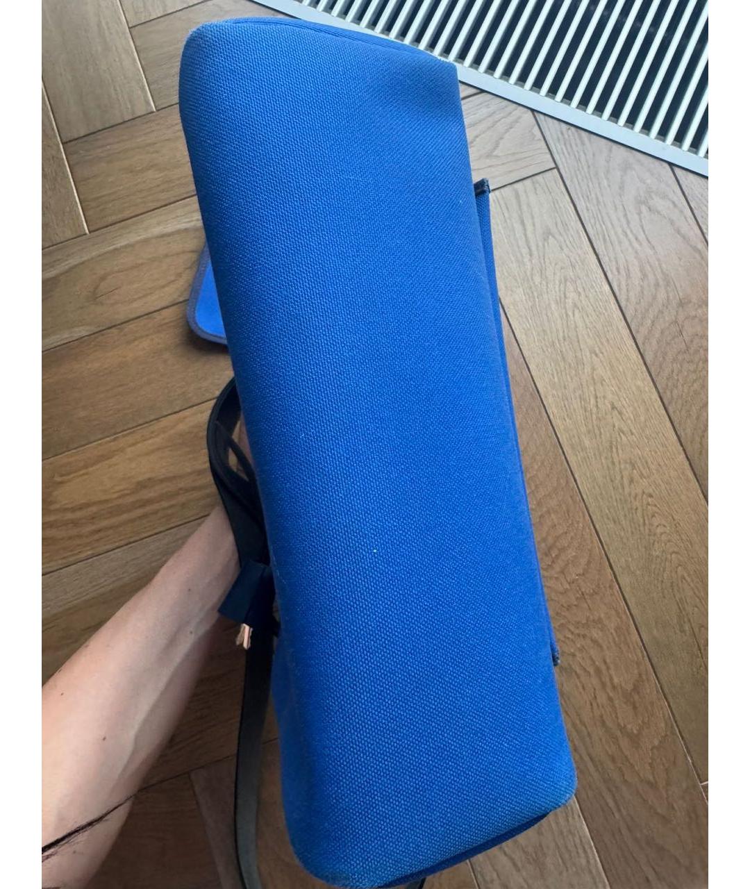 HERMES Синяя тканевая сумка через плечо, фото 5