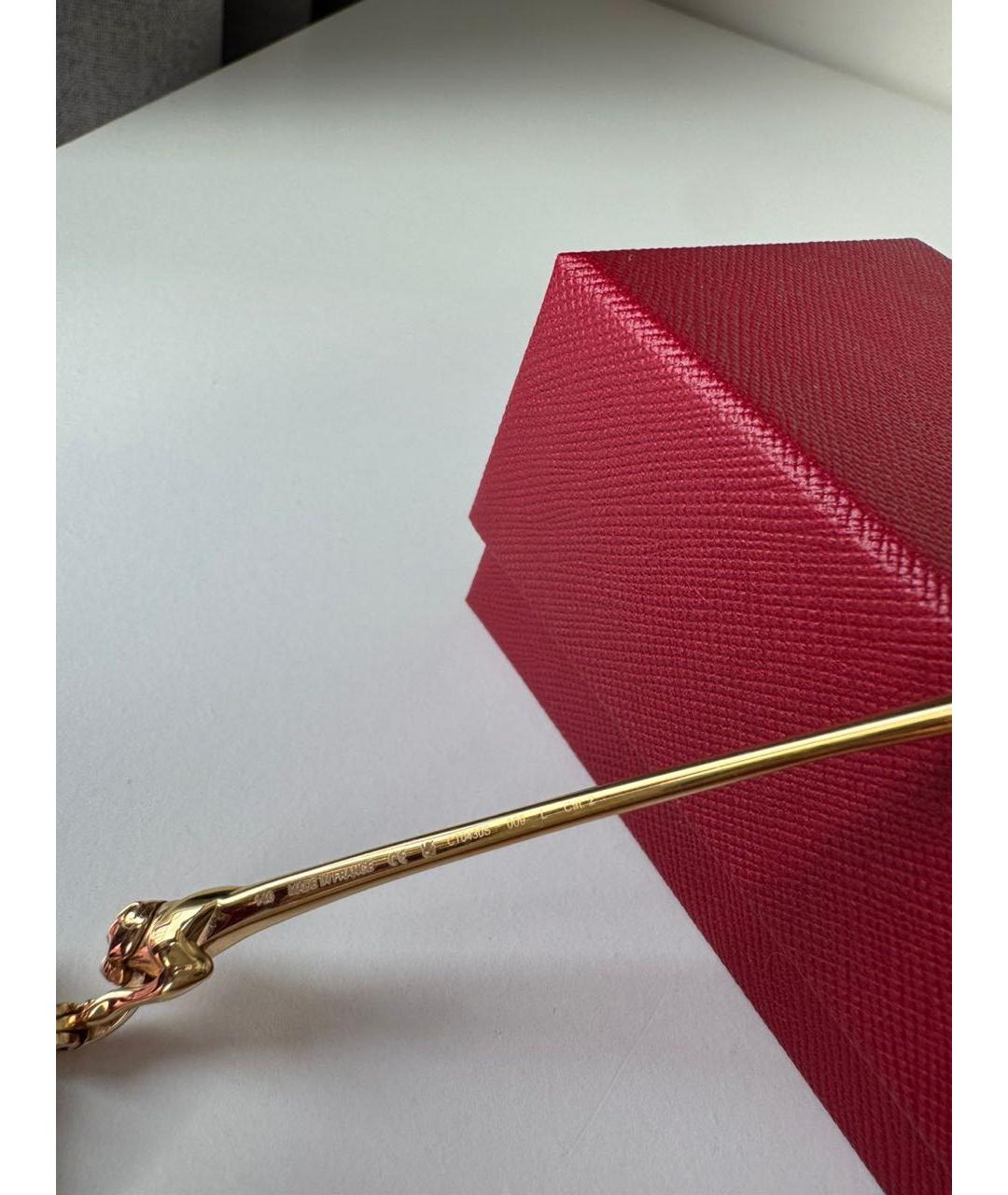 CARTIER Бордовые металлические солнцезащитные очки, фото 4