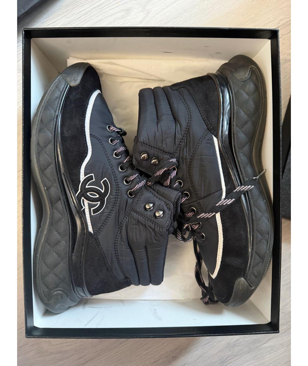 CHANEL Черные неопреновые ботинки, фото 8