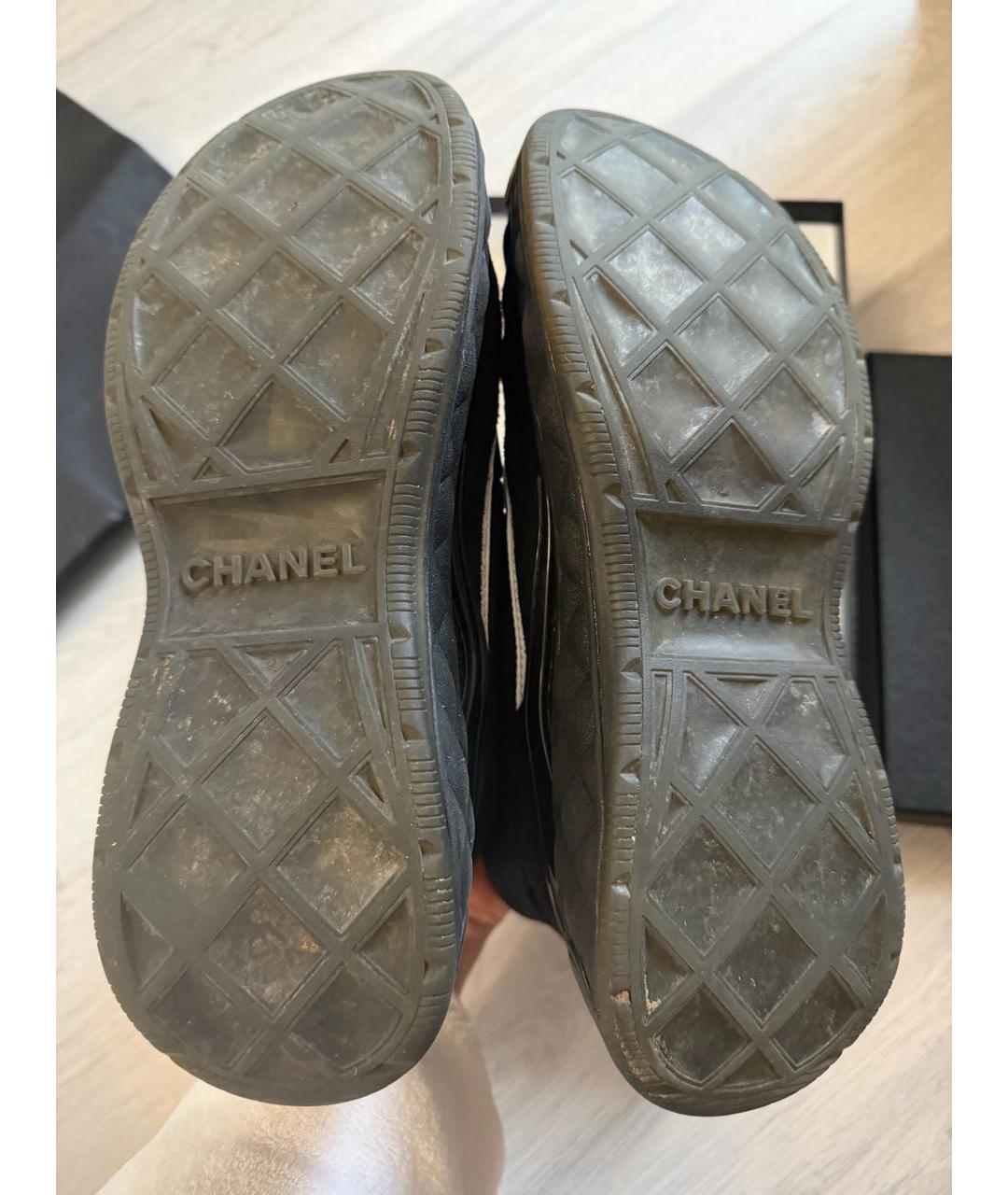 CHANEL Черные неопреновые ботинки, фото 5