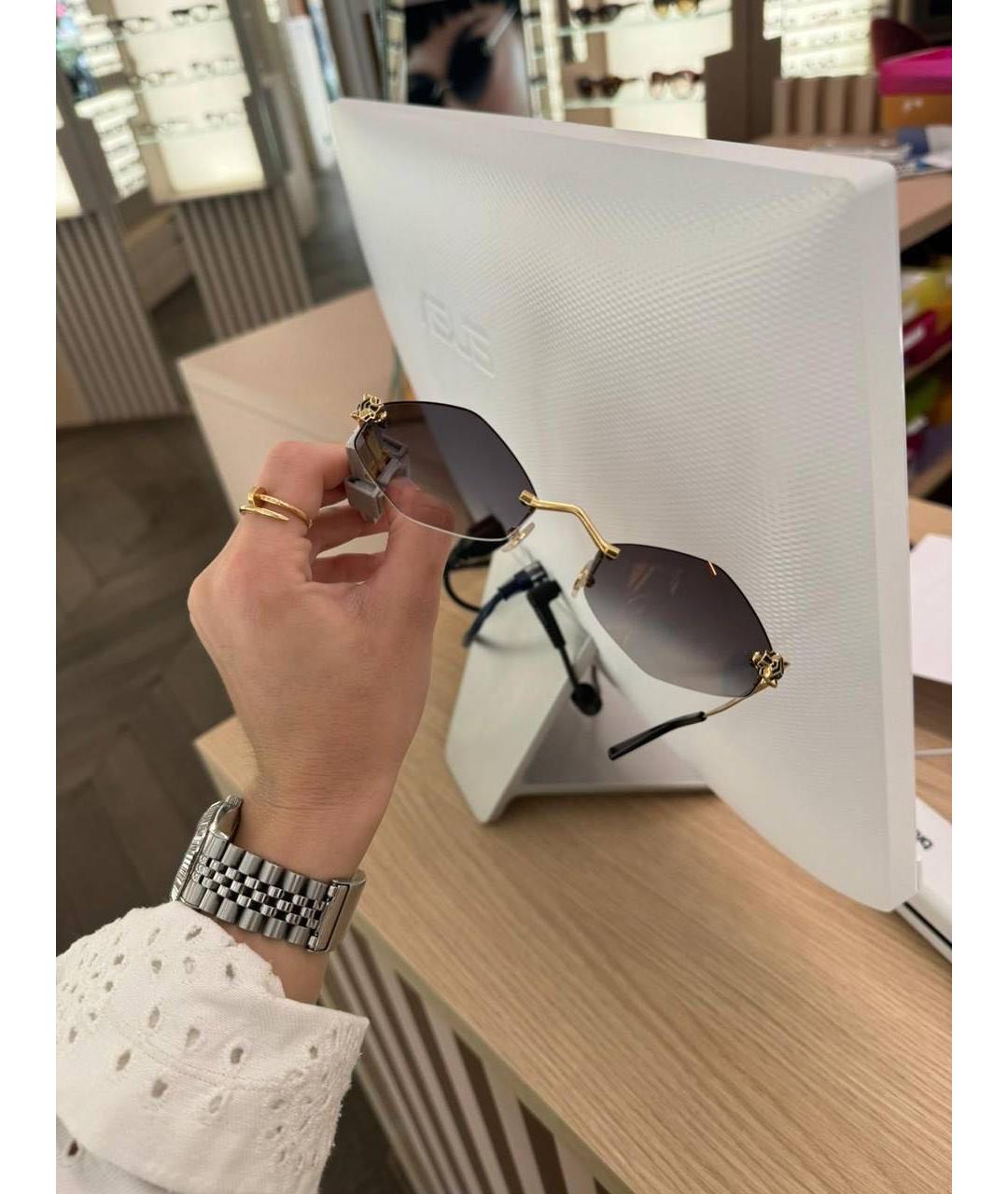 CARTIER Серые металлические солнцезащитные очки, фото 4