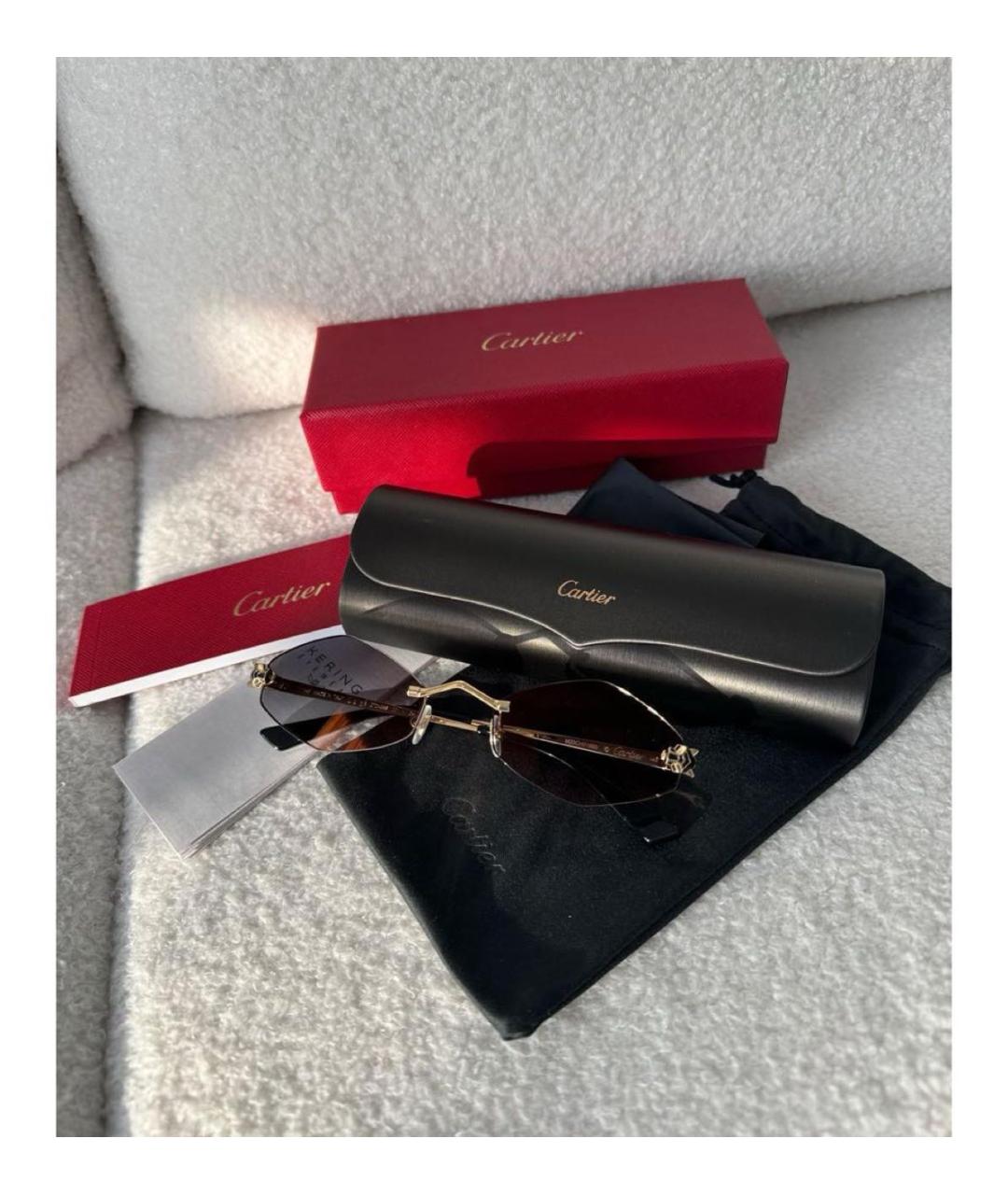 CARTIER Серые металлические солнцезащитные очки, фото 2