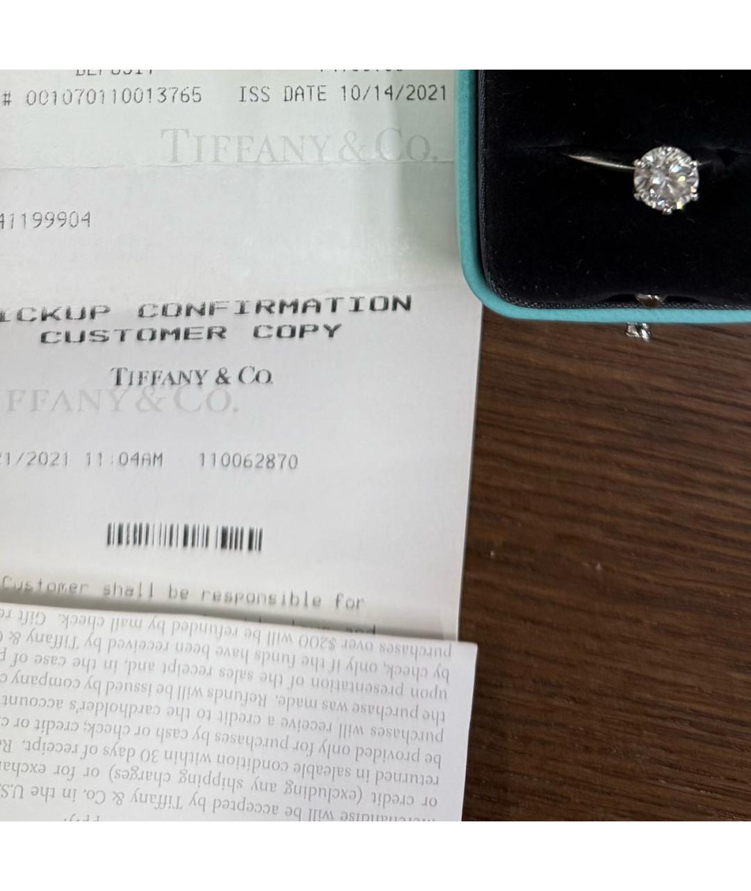 TIFFANY&CO Серебряное платиновое кольцо, фото 6