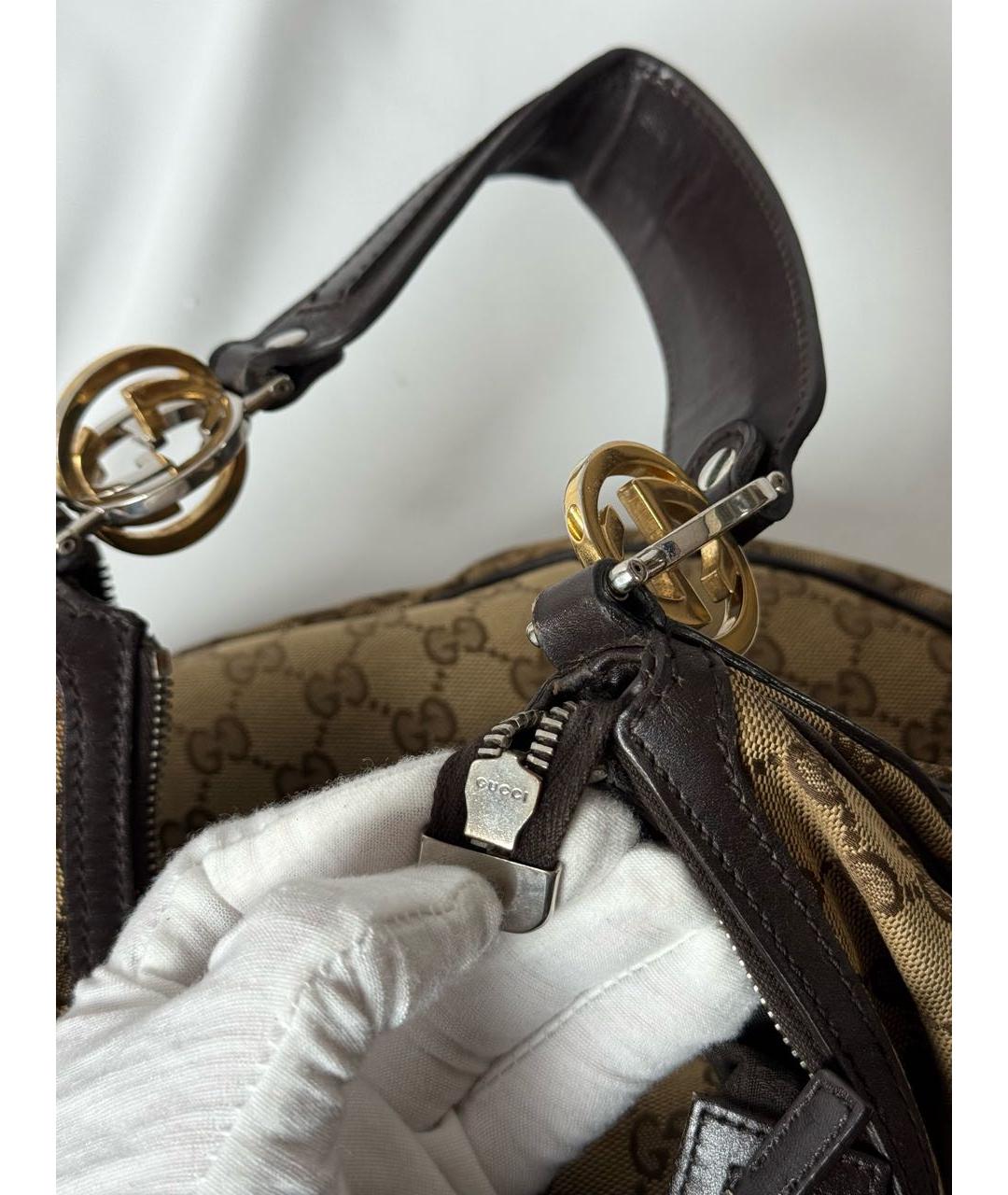 GUCCI Бежевая тканевая сумка через плечо, фото 8