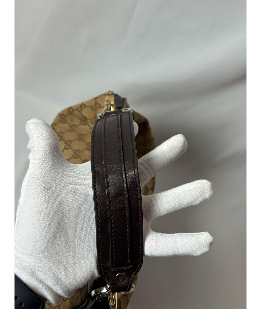 GUCCI Бежевая тканевая сумка через плечо, фото 6