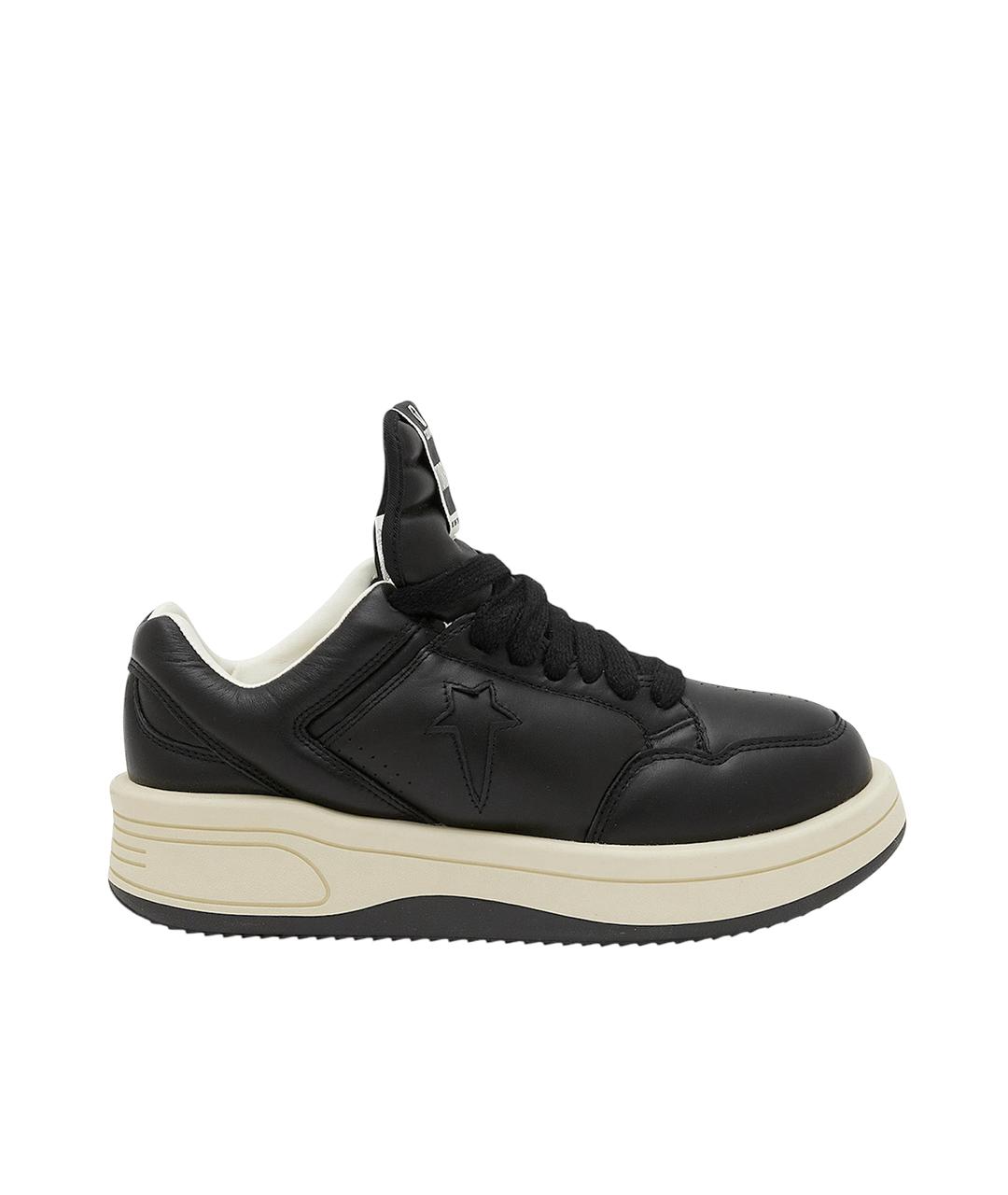 RICK OWENS DRKSHDW Черные кожаные низкие кроссовки / кеды, фото 9