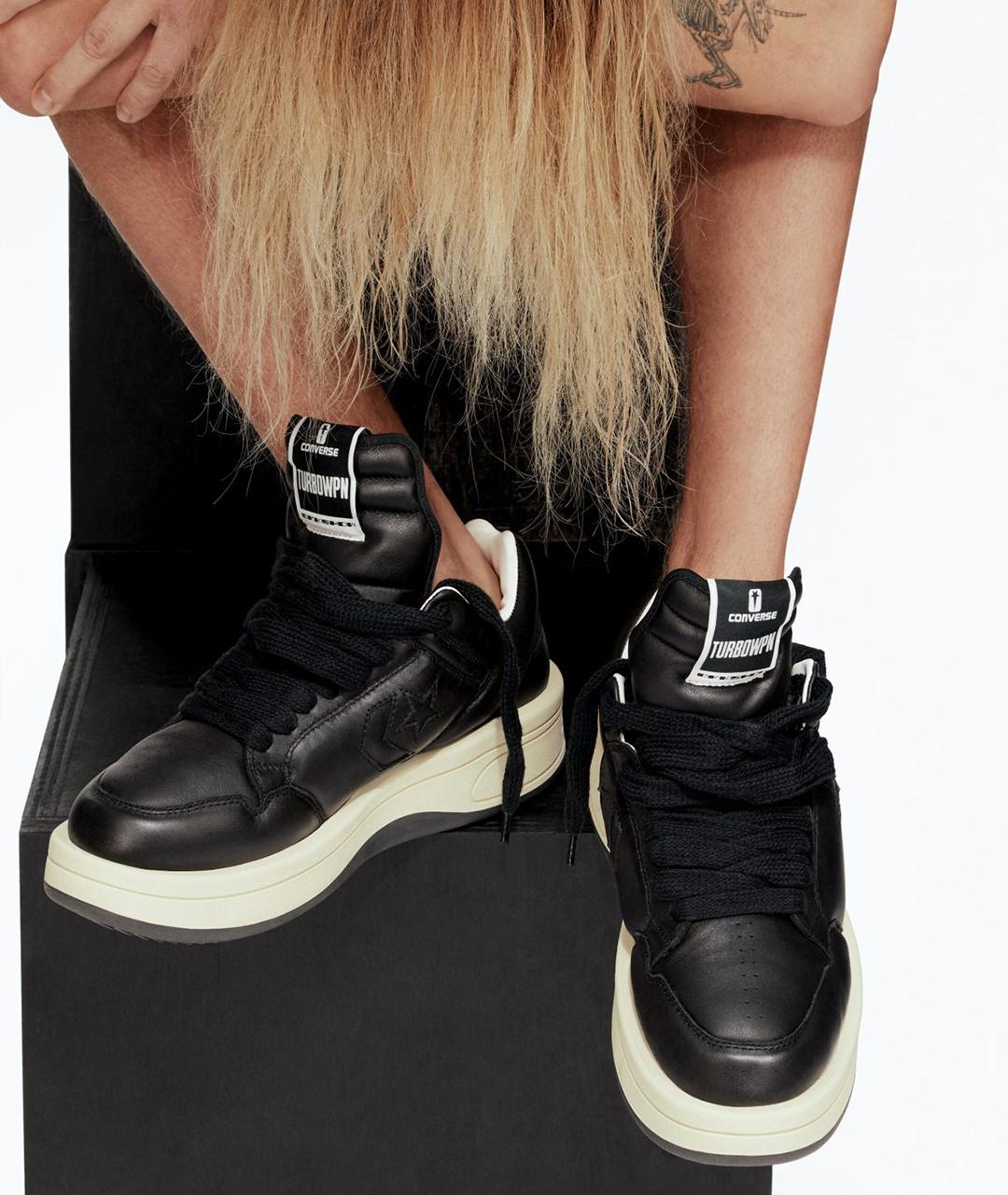 RICK OWENS DRKSHDW Черные кожаные низкие кроссовки / кеды, фото 6