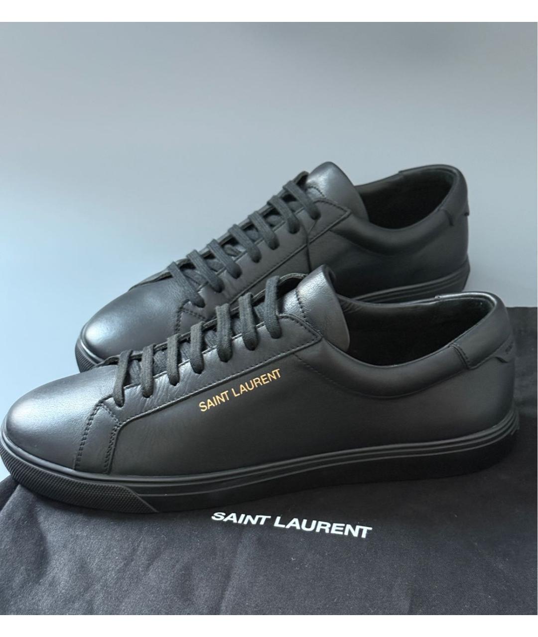SAINT LAURENT Черные кожаные кеды, фото 3