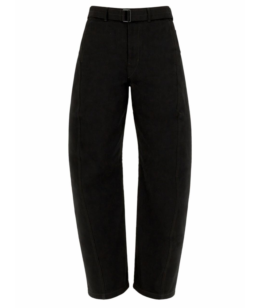 LEMAIRE Черные хлопковые прямые брюки, фото 1