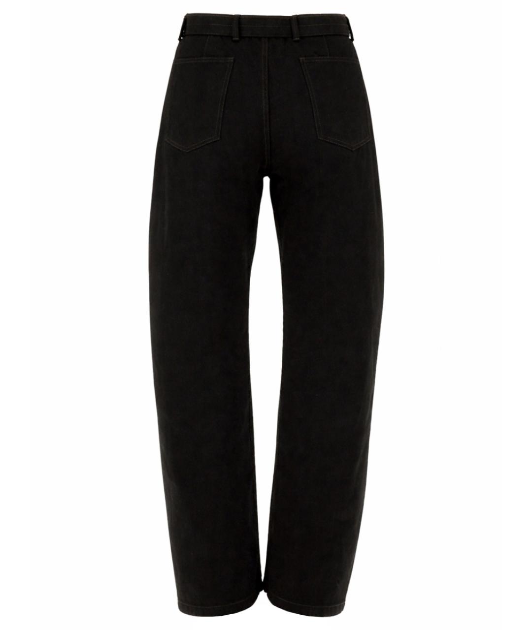 LEMAIRE Черные хлопковые прямые брюки, фото 2