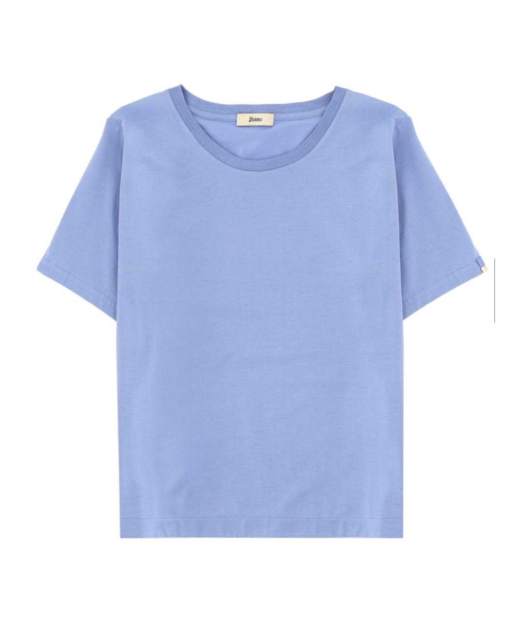 HERNO Голубая хлопковая футболка, фото 1