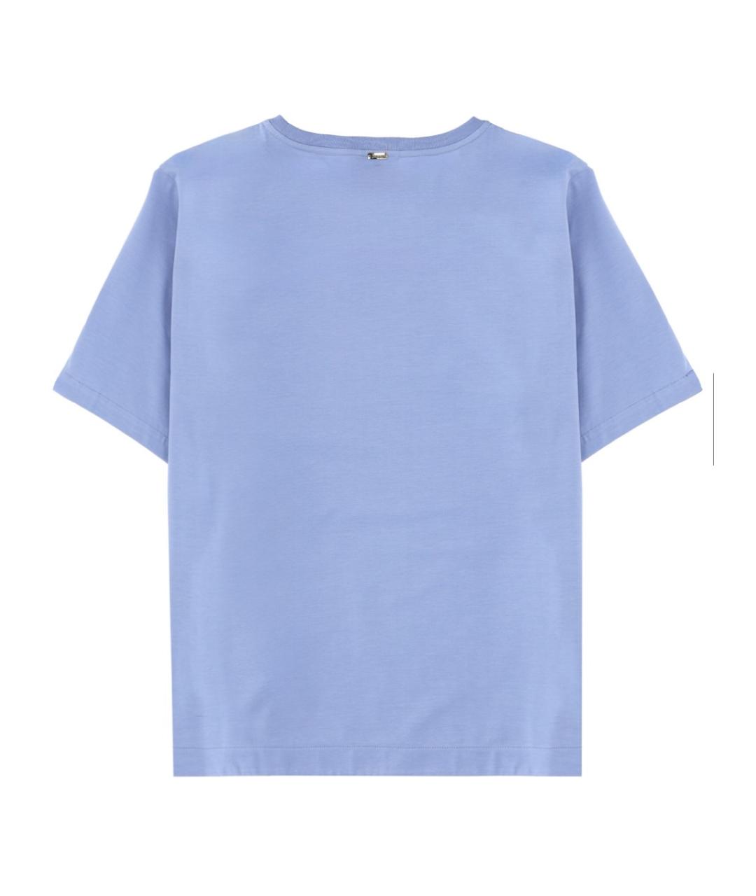 HERNO Голубая хлопковая футболка, фото 2