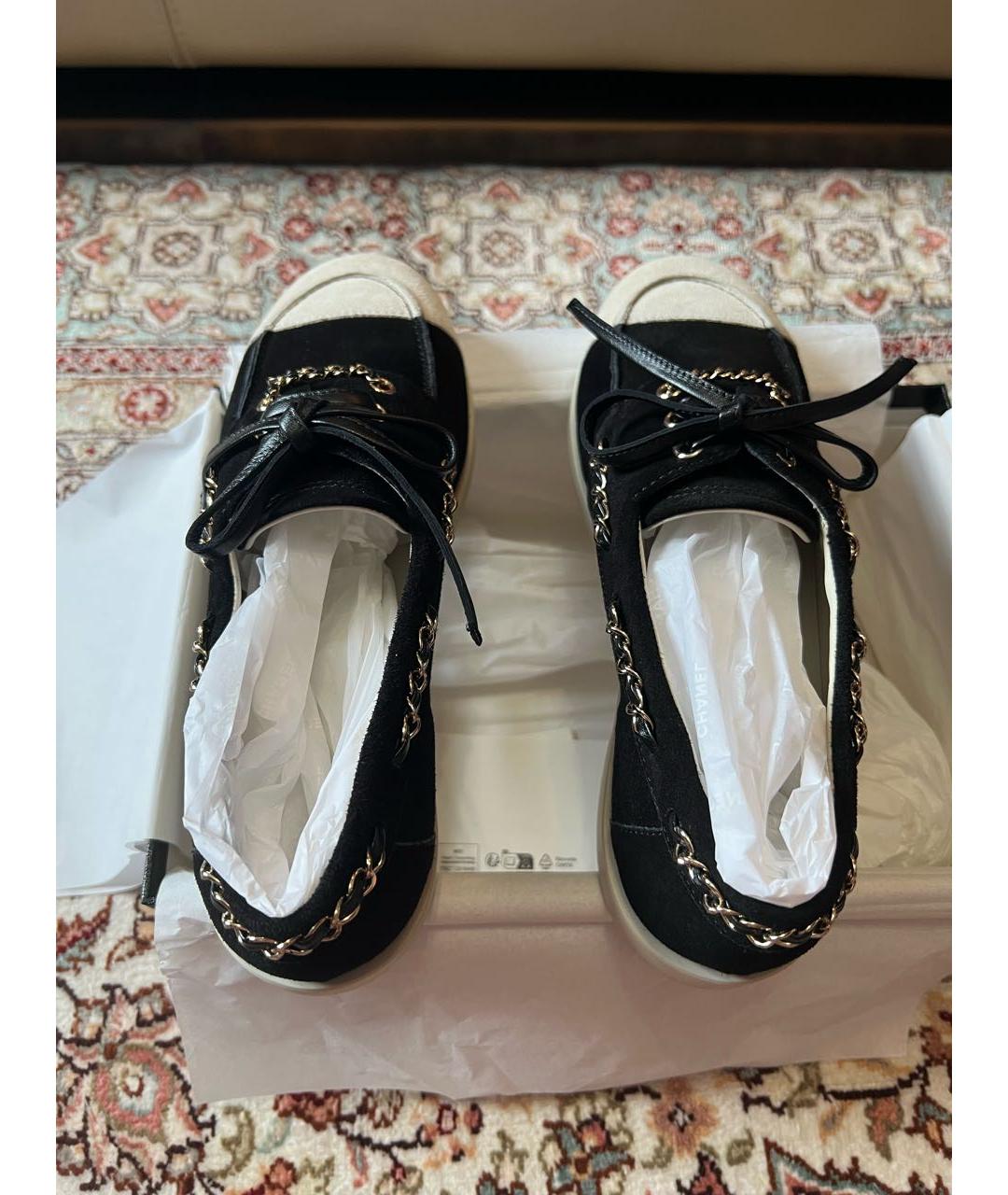 CHANEL Черные замшевые брогги и оксфорды, фото 3