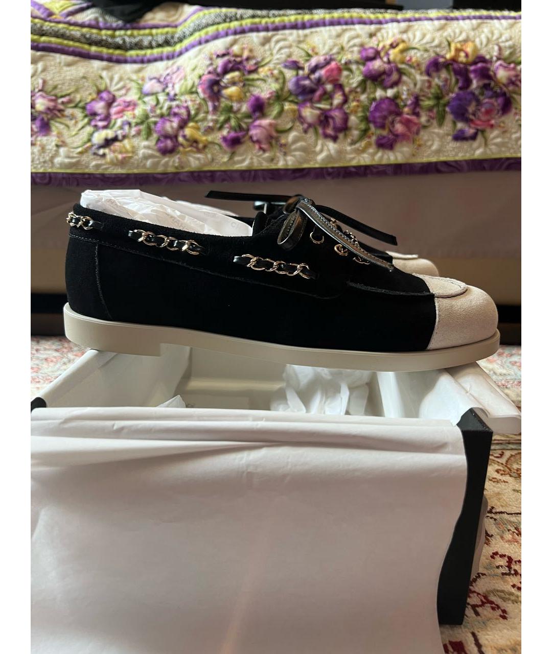 CHANEL Черные замшевые брогги и оксфорды, фото 7