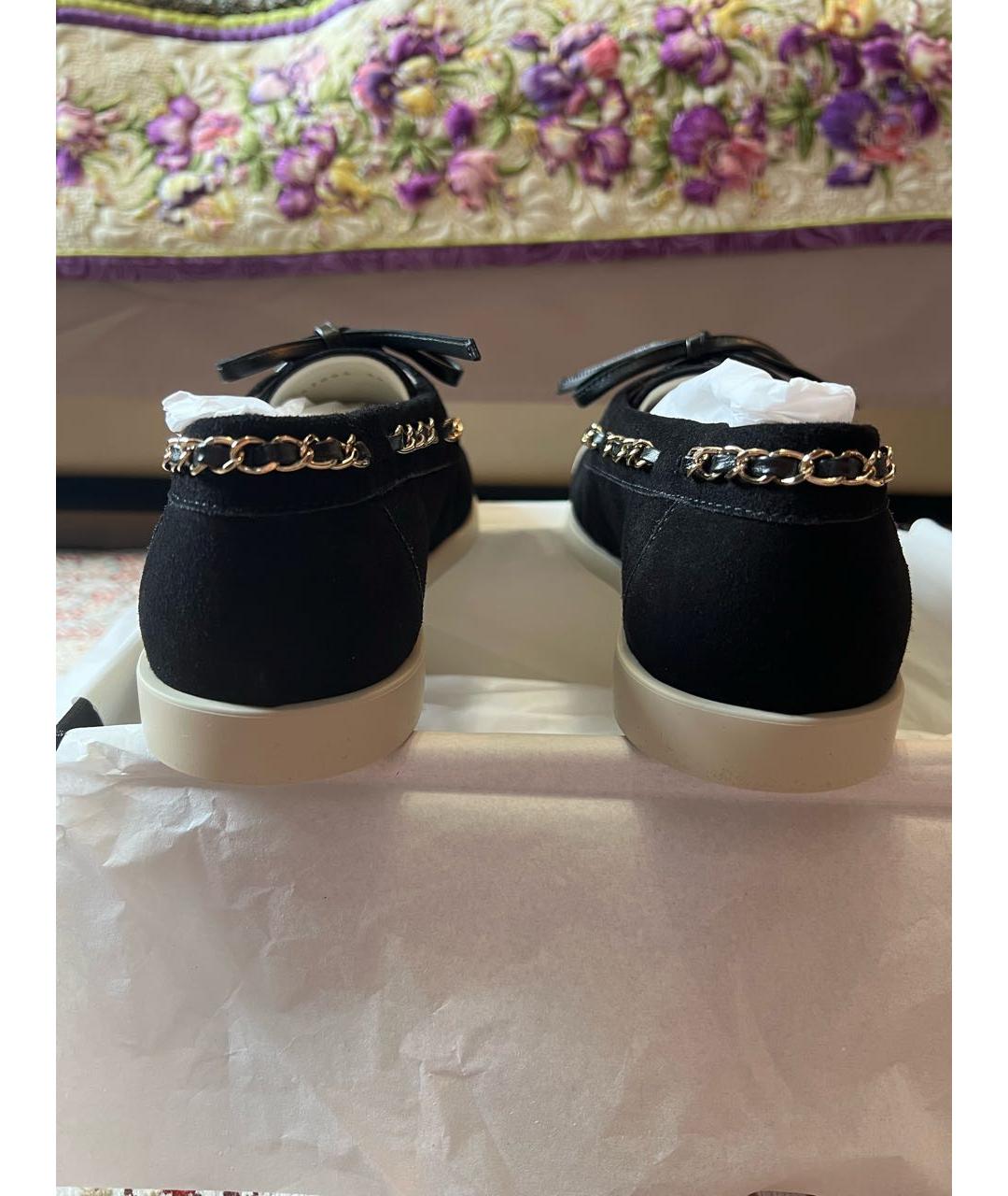 CHANEL Черные замшевые брогги и оксфорды, фото 4