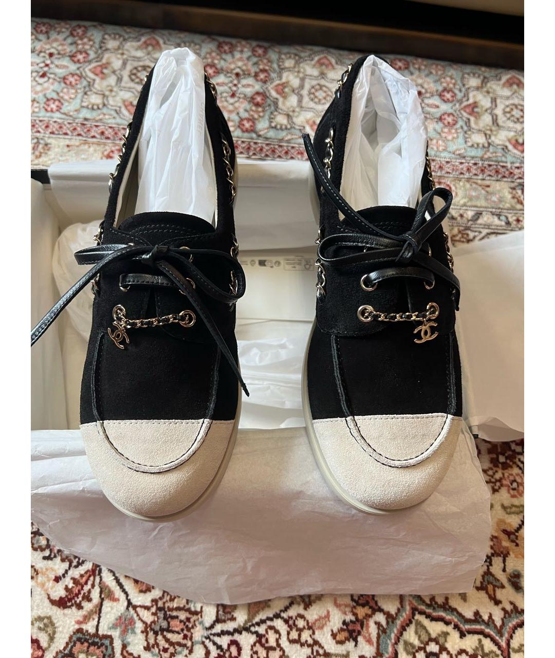 CHANEL Черные замшевые брогги и оксфорды, фото 2