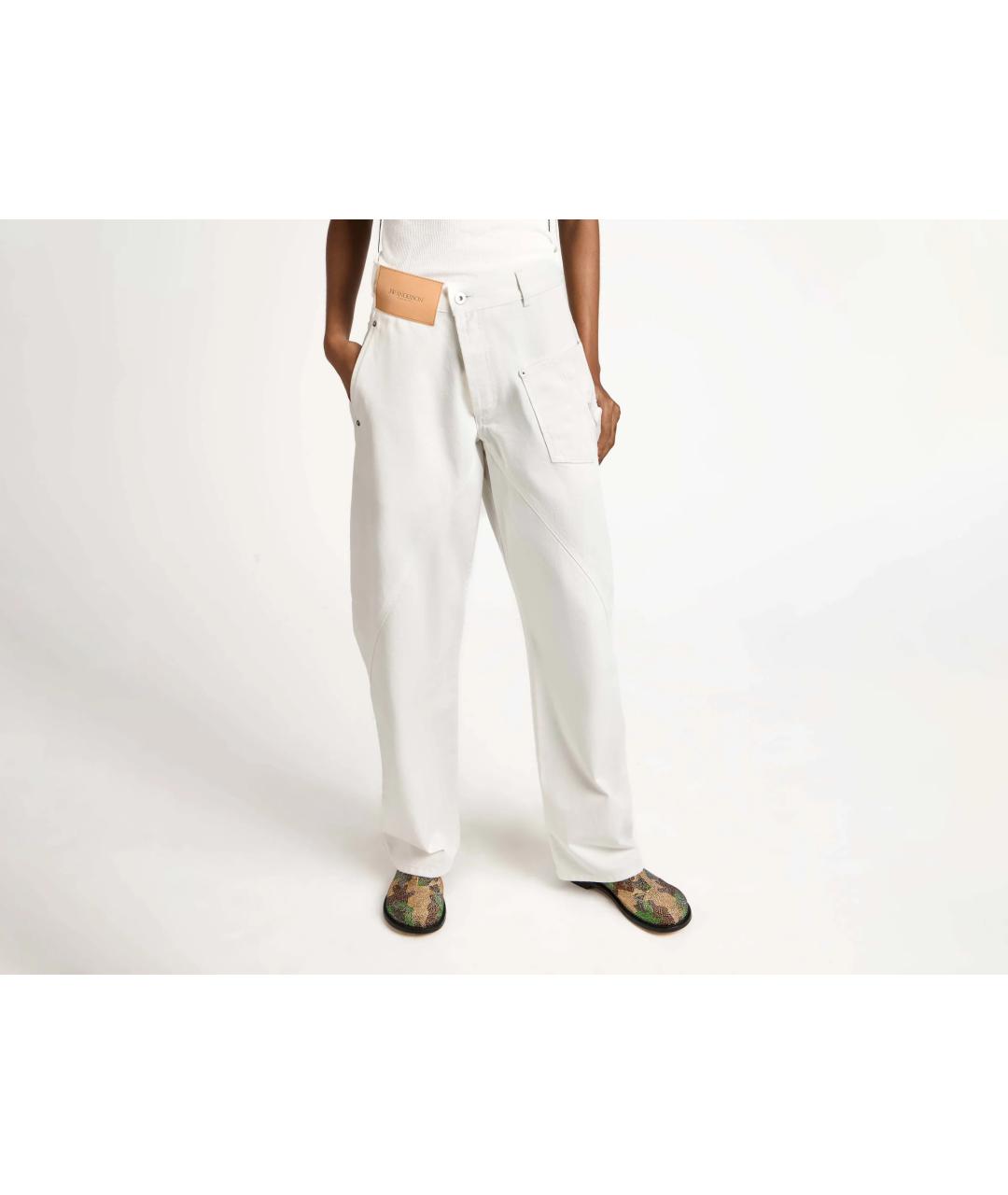 J.W.ANDERSON Белые хлопковые прямые джинсы, фото 3