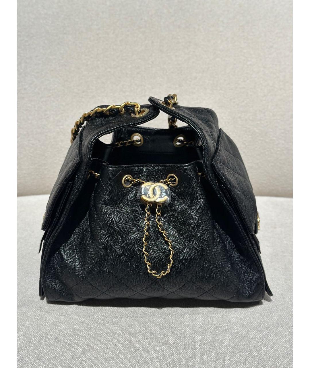 CHANEL Черная кожаная сумка через плечо, фото 9