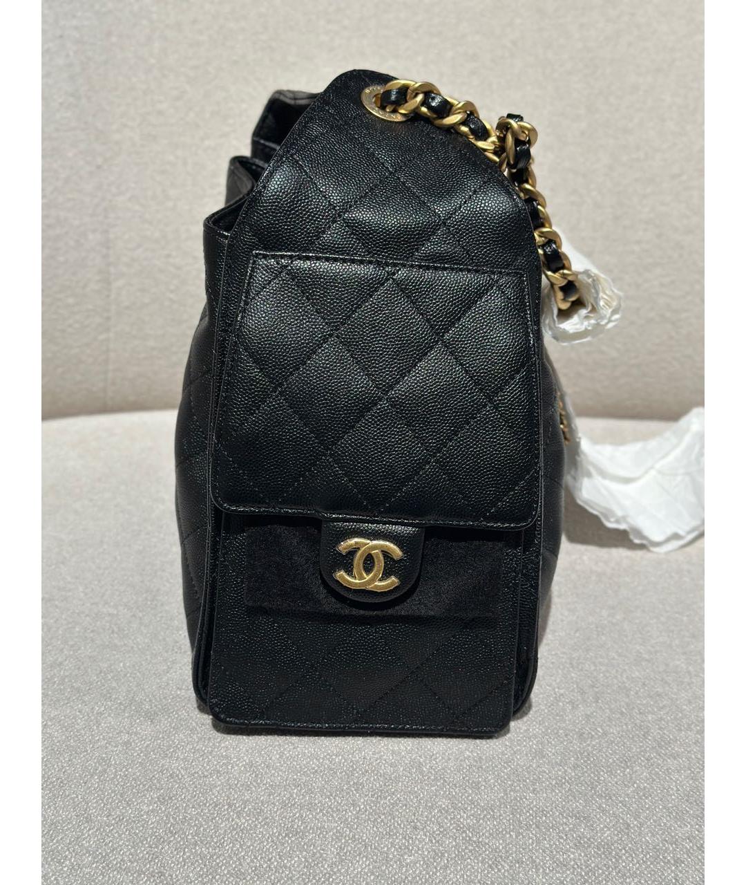 CHANEL Черная кожаная сумка через плечо, фото 5