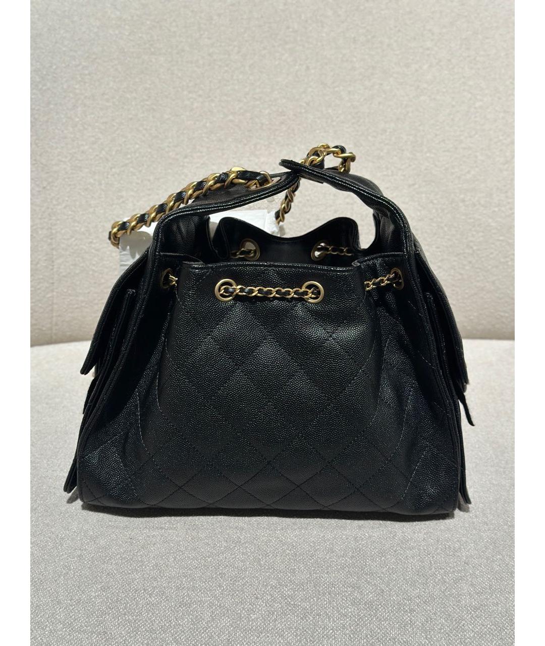 CHANEL Черная кожаная сумка через плечо, фото 4