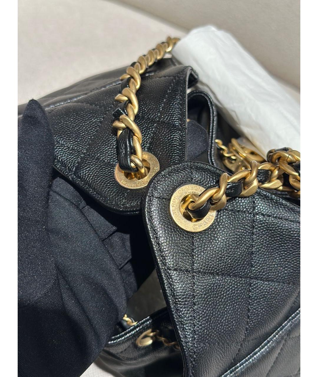 CHANEL Черная кожаная сумка через плечо, фото 6