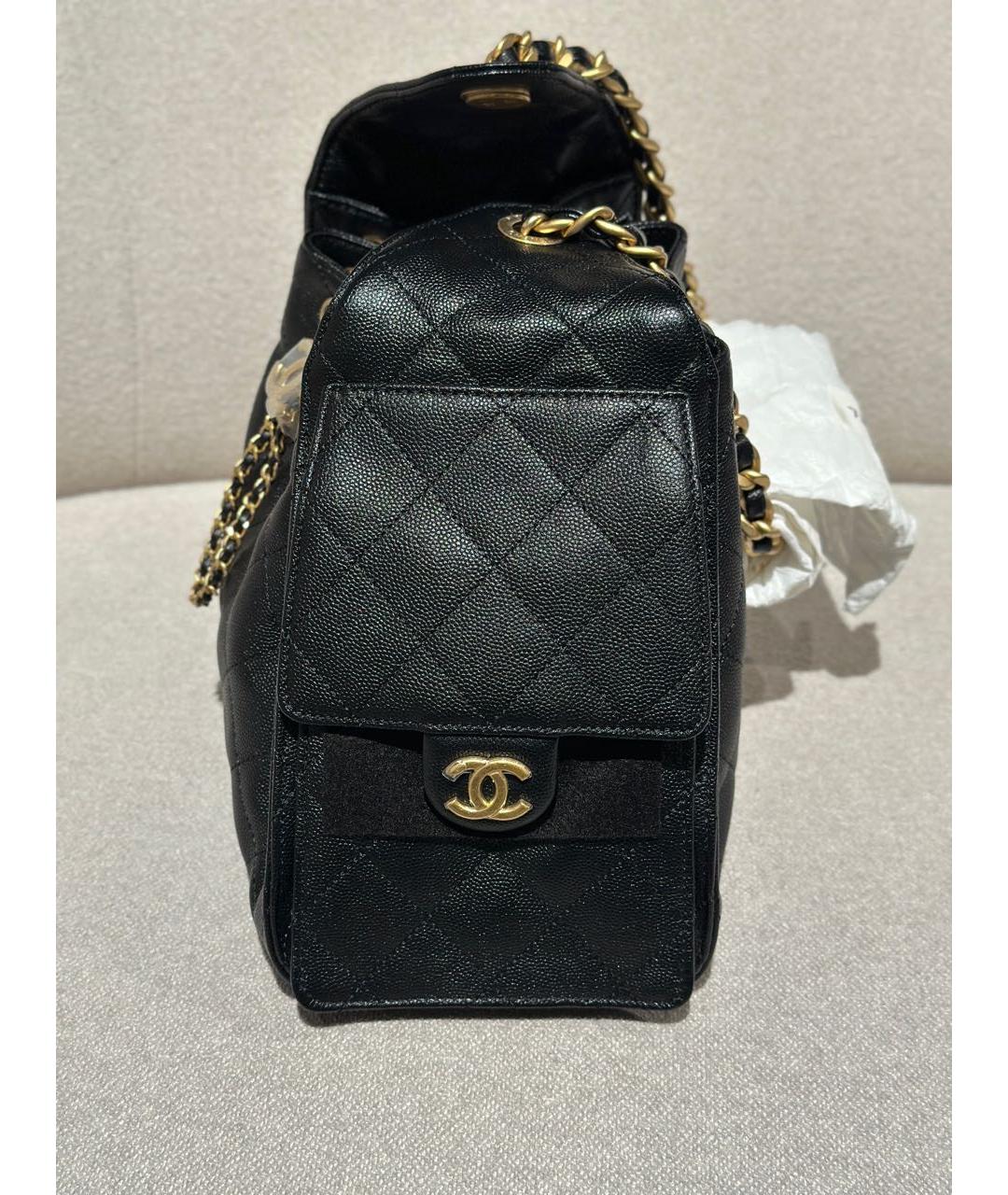 CHANEL Черная кожаная сумка через плечо, фото 3