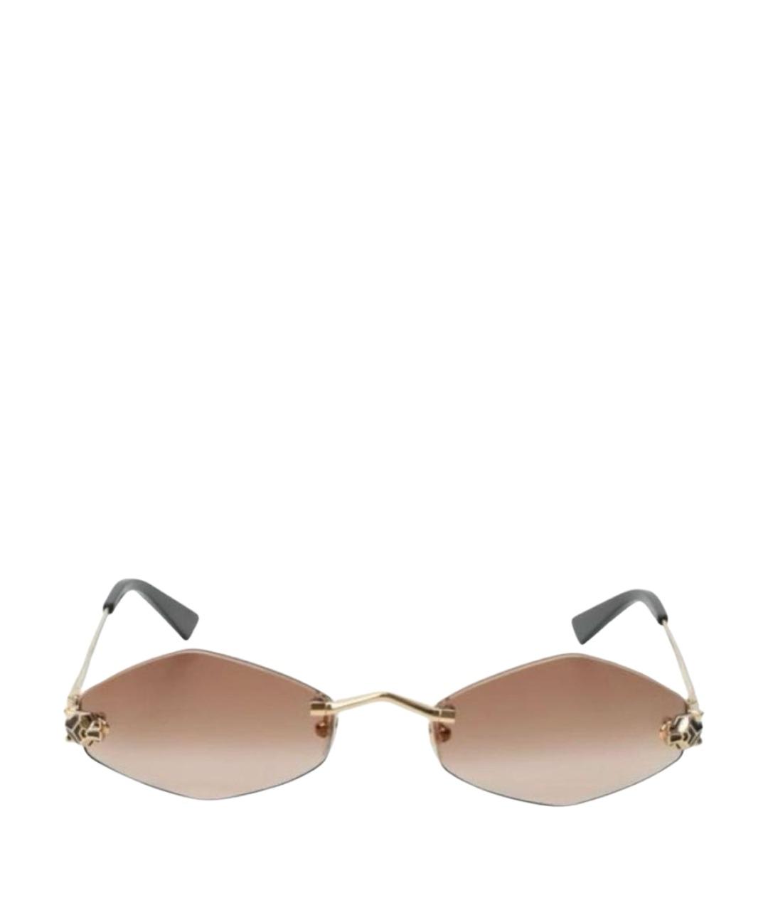 CARTIER Коричневые металлические солнцезащитные очки, фото 1