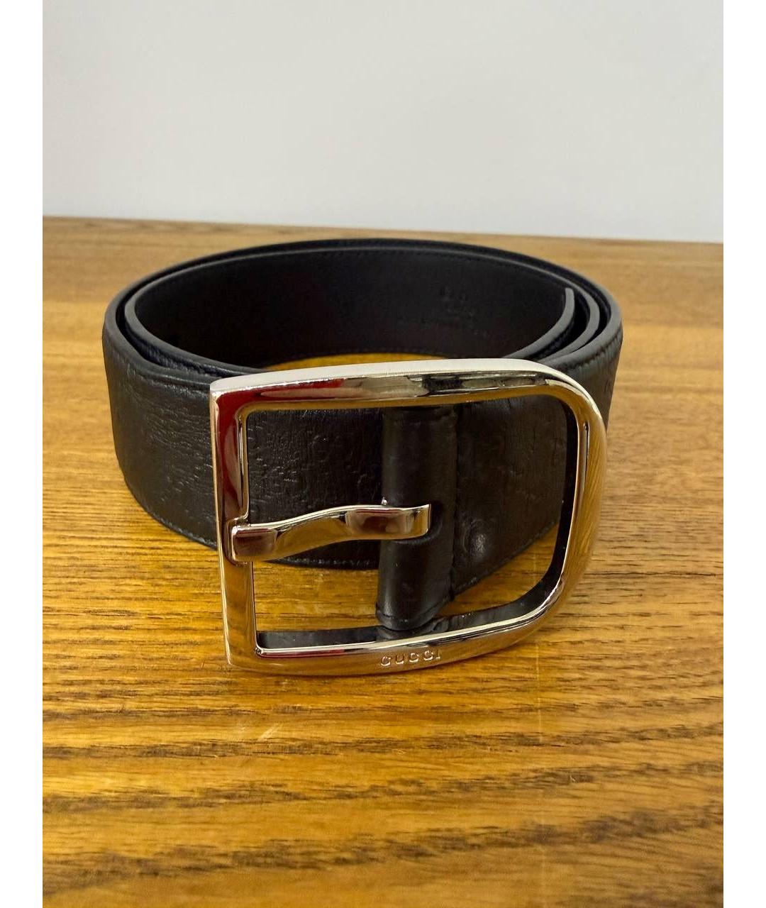 GUCCI Черный кожаный ремень, фото 2