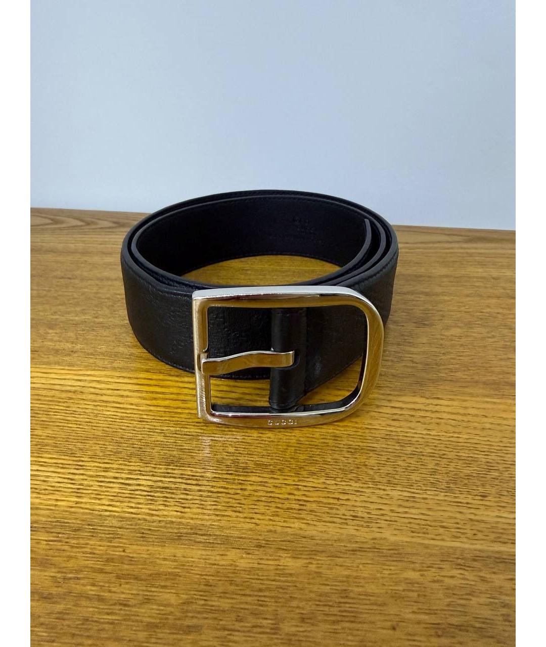 GUCCI Черный кожаный ремень, фото 3