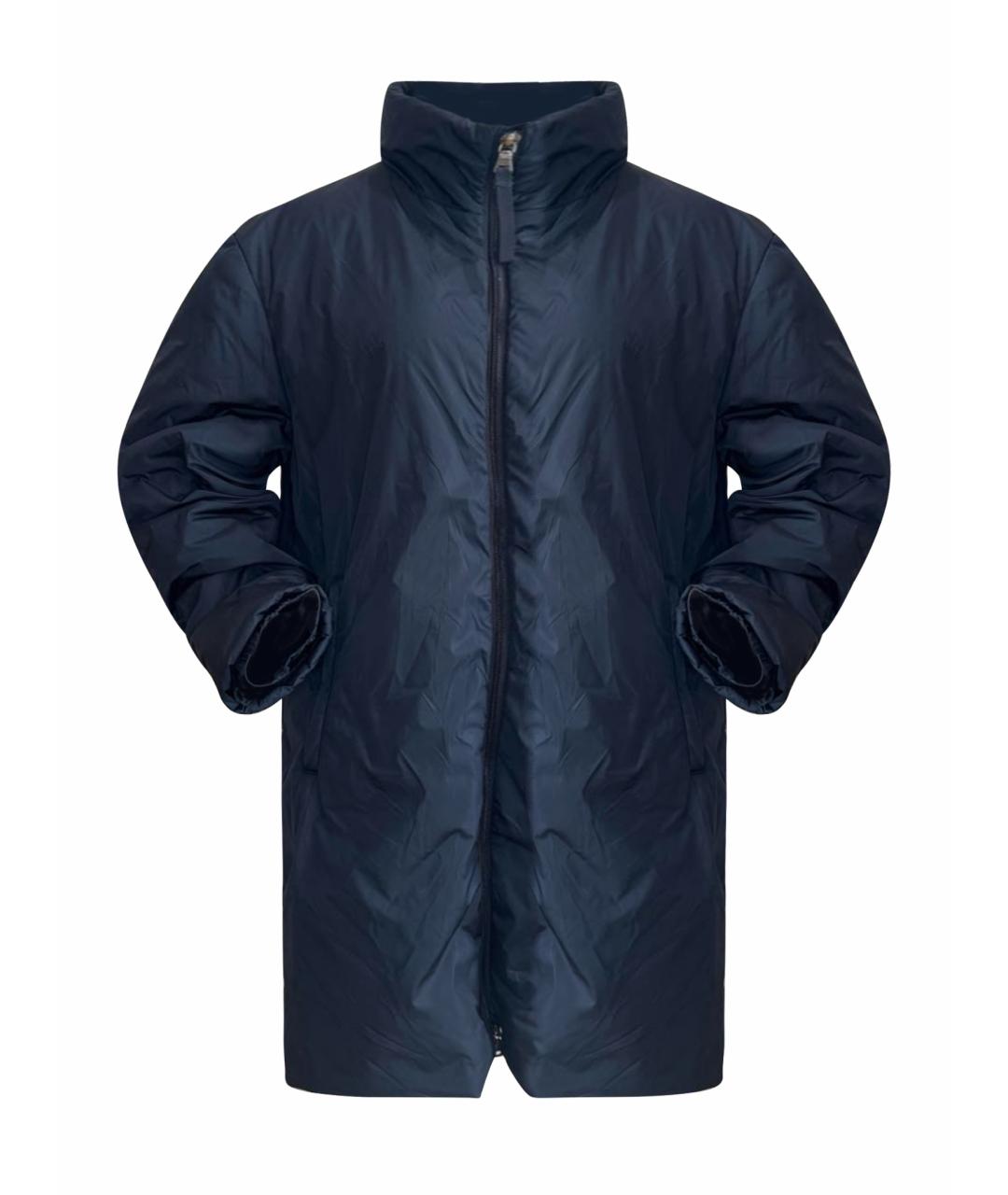 PRADA Темно-синее полиэстеровое пальто, фото 1