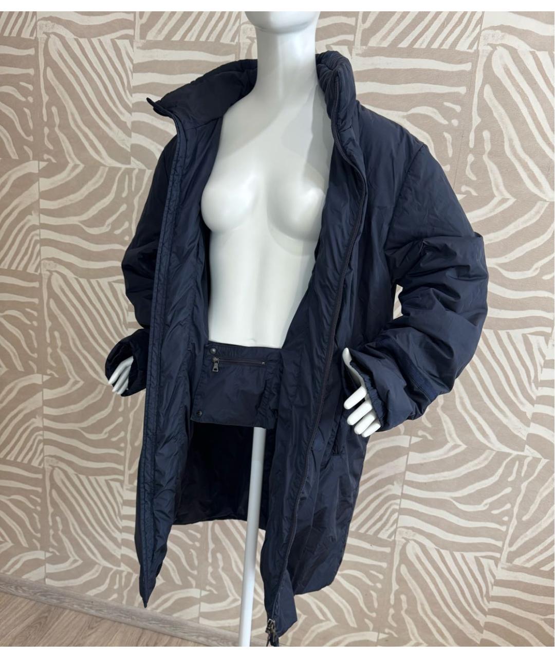 PRADA Темно-синее полиэстеровое пальто, фото 6