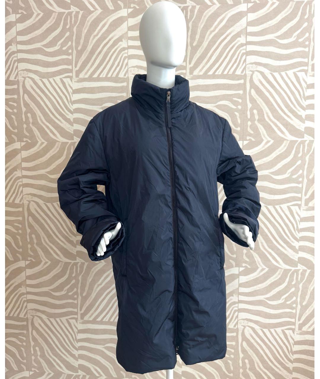 PRADA Темно-синее полиэстеровое пальто, фото 9