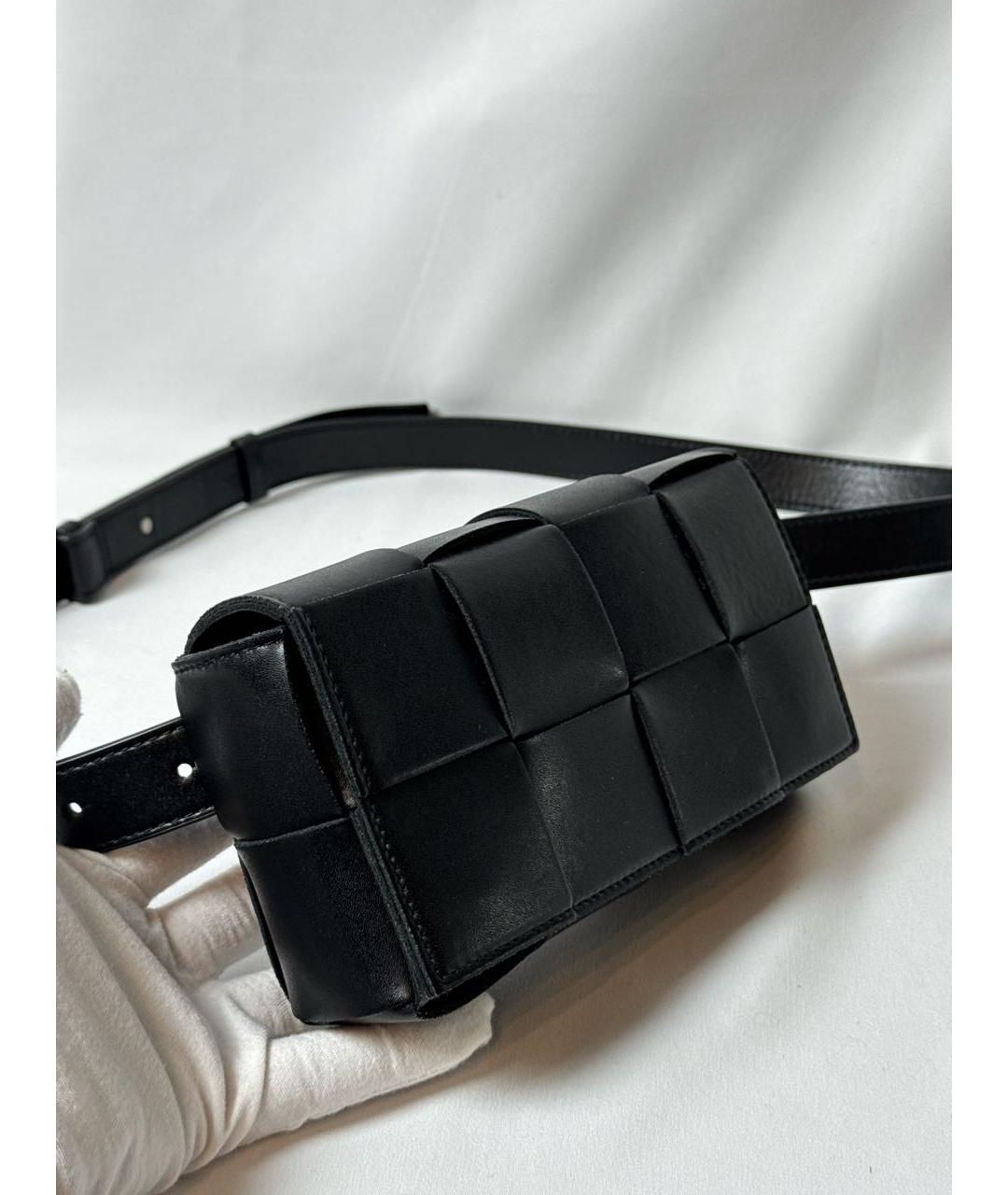 BOTTEGA VENETA Черная кожаная поясная сумка, фото 2