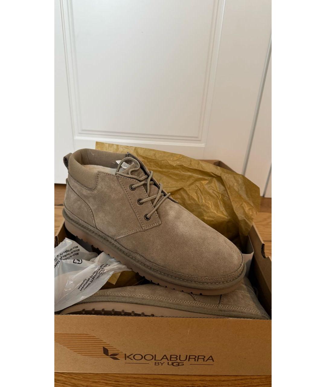 UGG AUSTRALIA Бежевые замшевые высокие ботинки, фото 6