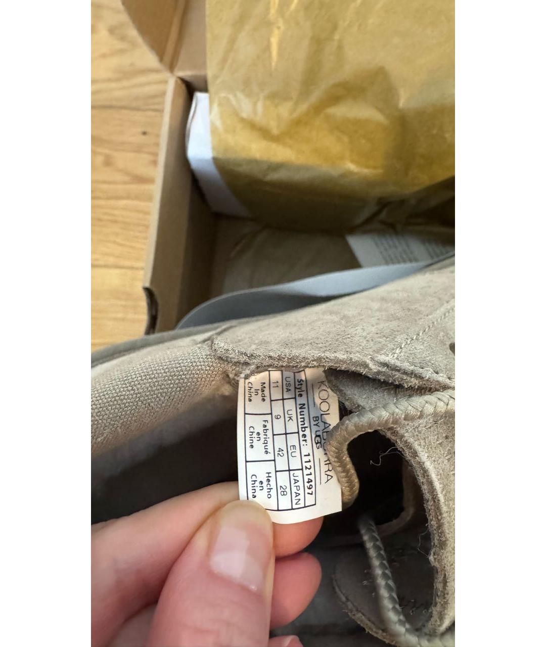 UGG AUSTRALIA Бежевые замшевые высокие ботинки, фото 3