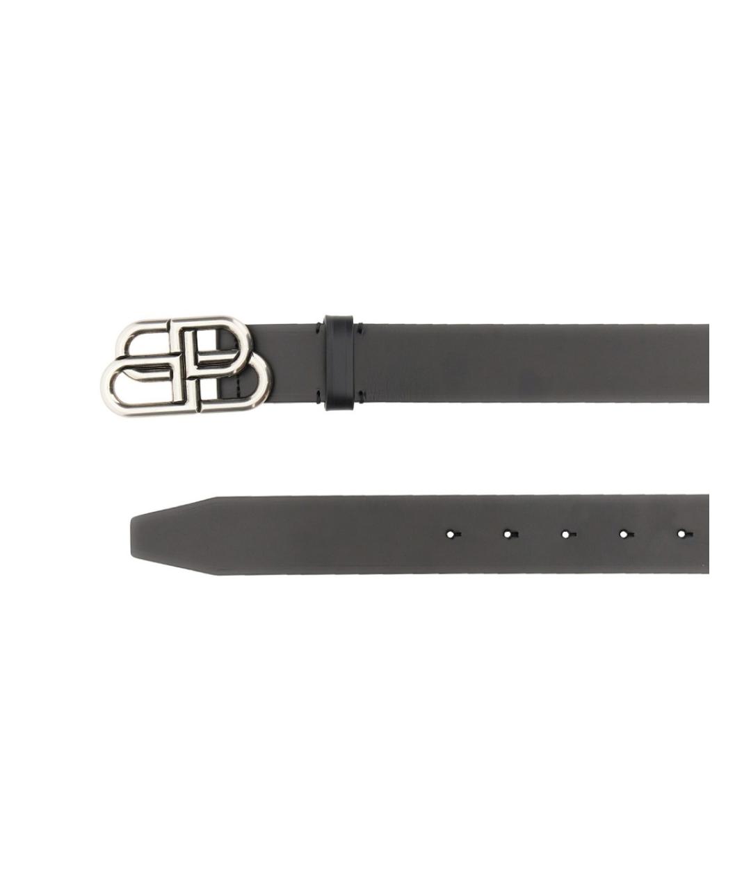 BALENCIAGA Черный кожаный ремень, фото 2