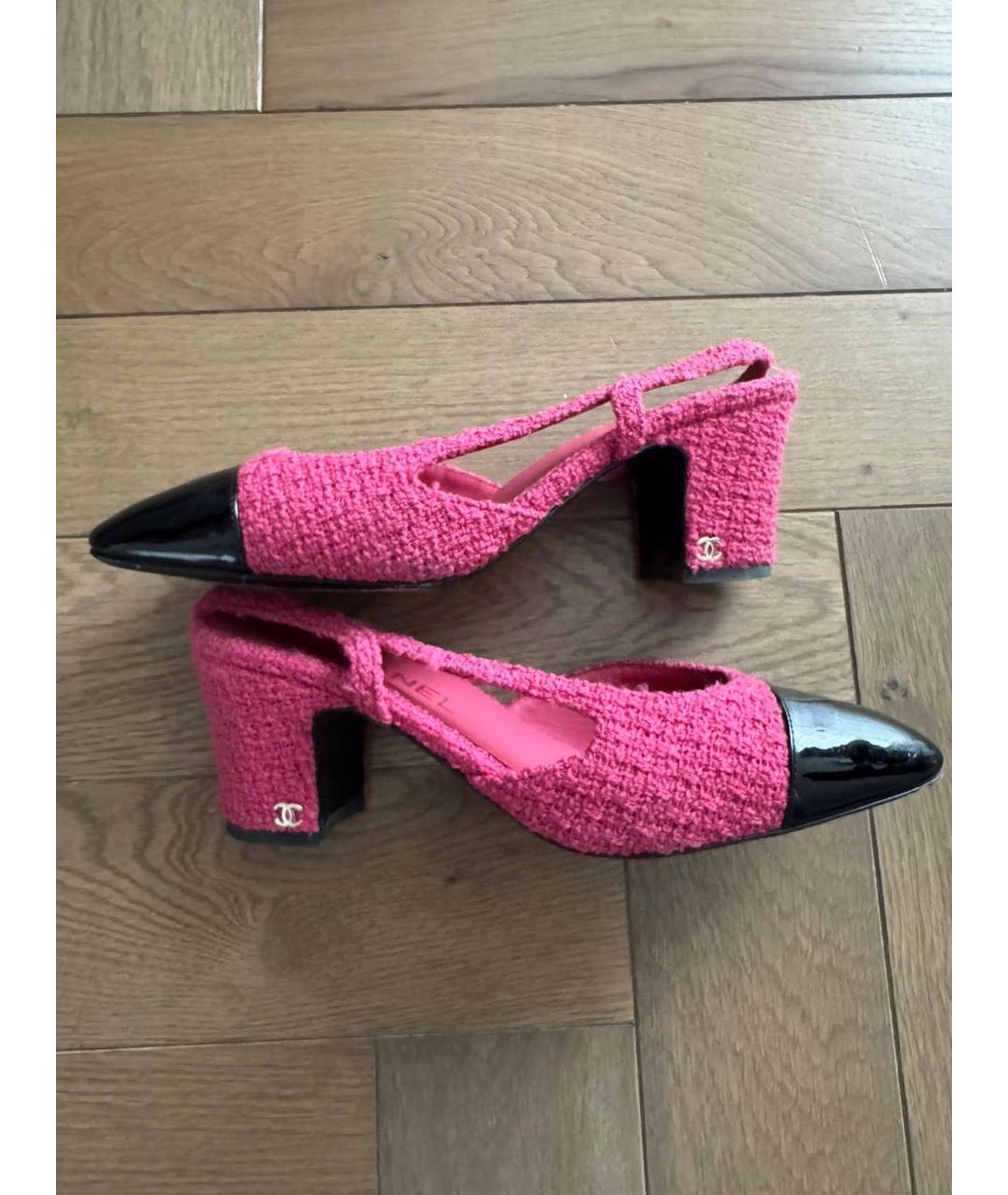 CHANEL Розовые босоножки из лакированной кожи, фото 2