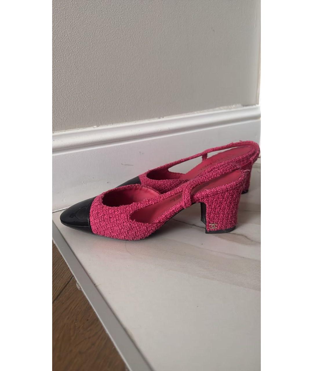 CHANEL Розовые босоножки из лакированной кожи, фото 6