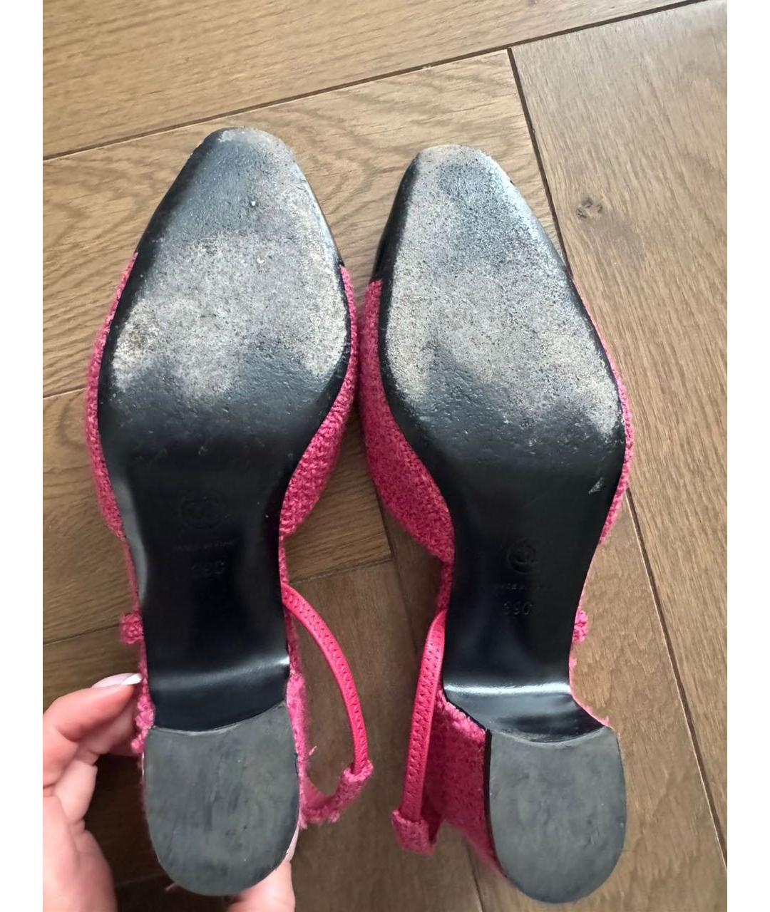 CHANEL Розовые босоножки из лакированной кожи, фото 5