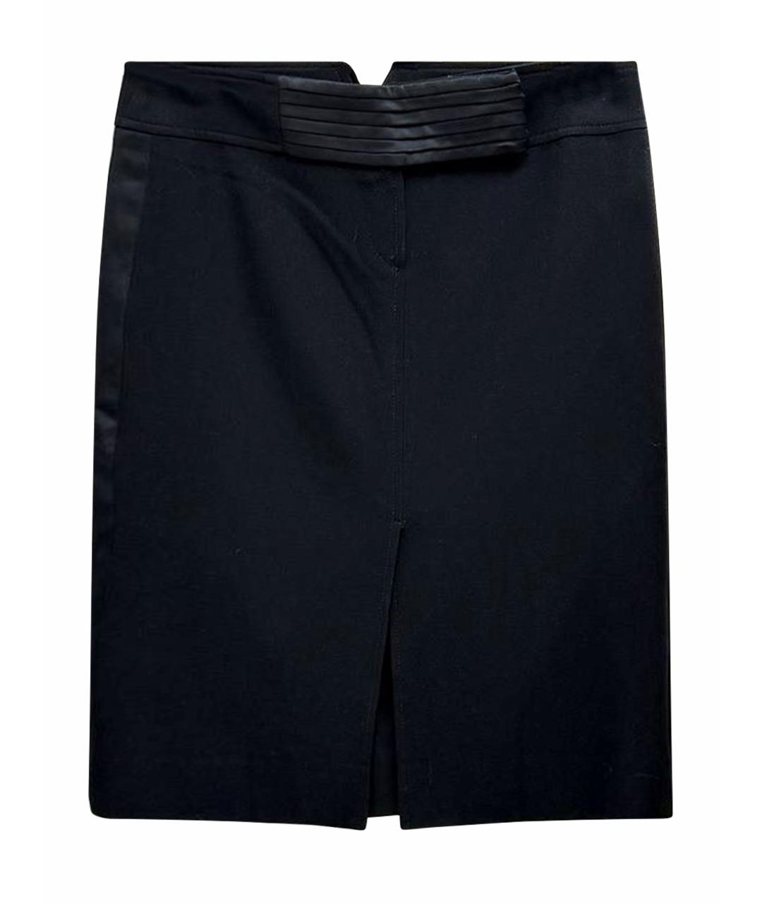 VALENTINO Черная шерстяная юбка миди, фото 1