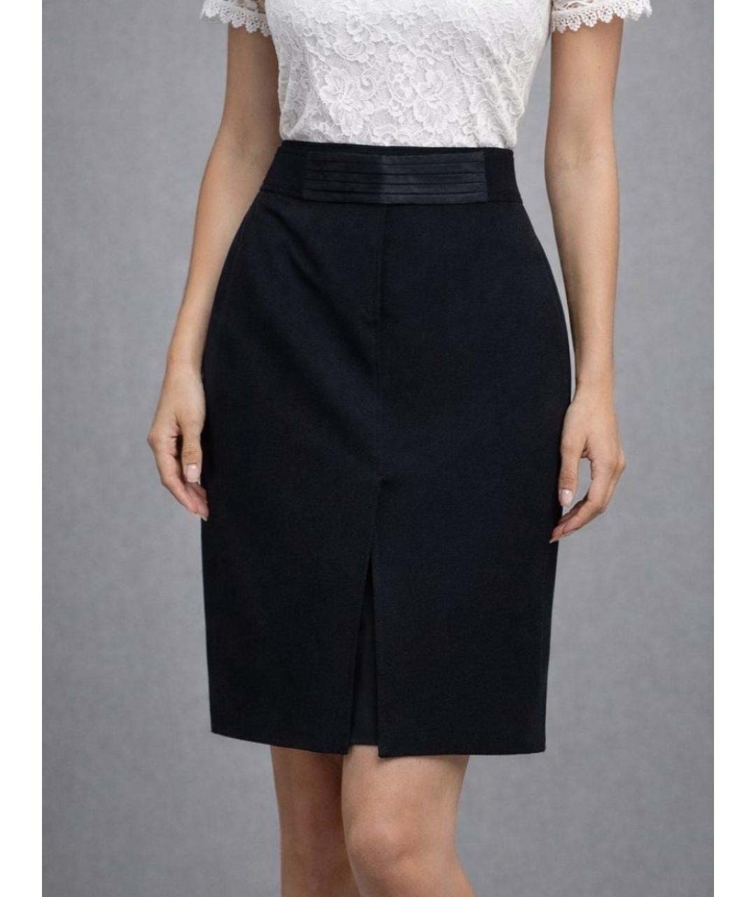 VALENTINO Черная шерстяная юбка миди, фото 5