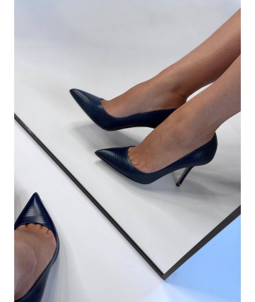 DOLCE&GABBANA Синие кожаные туфли, фото 5